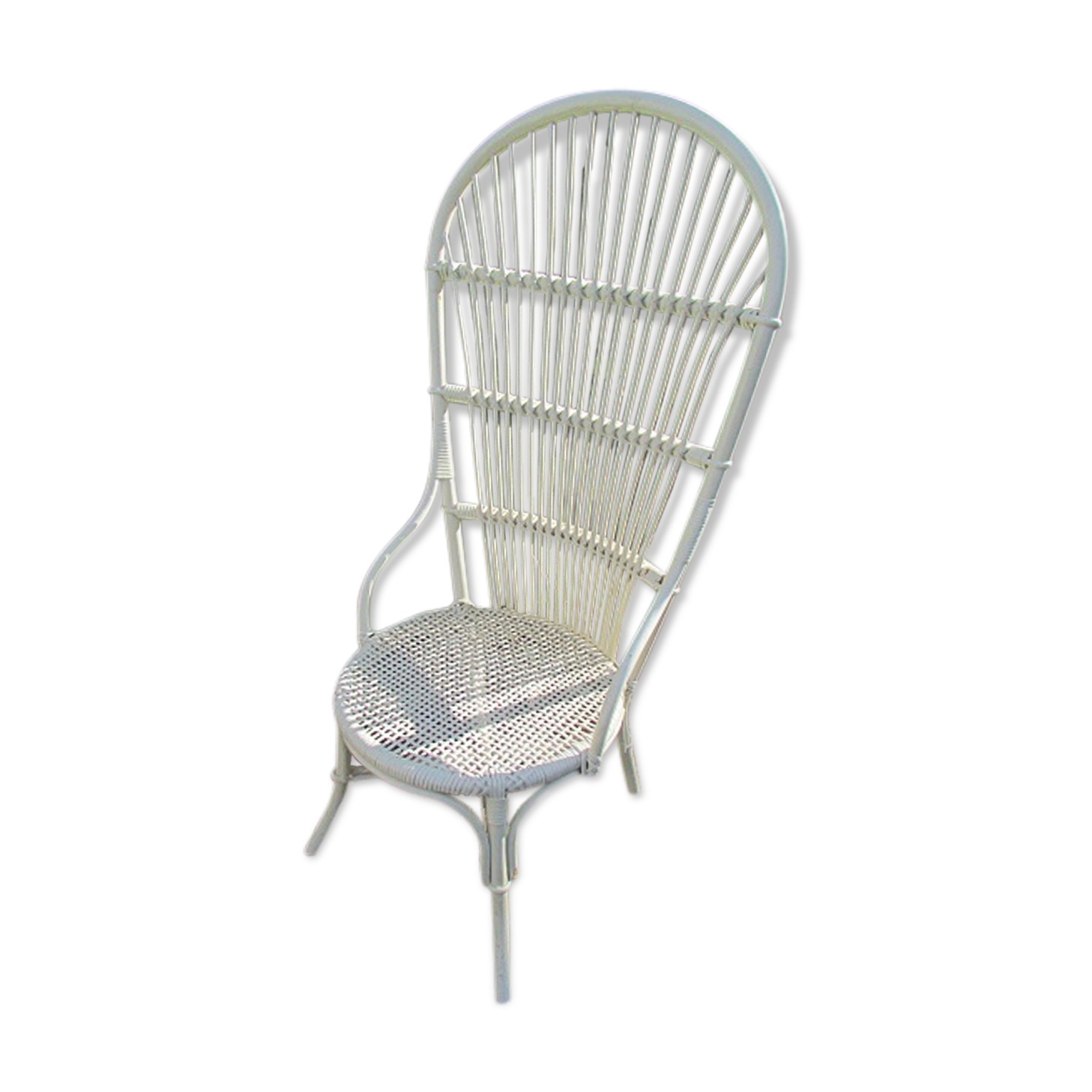 Low armchair in wicker and rattan