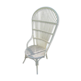 Low armchair in wicker and rattan