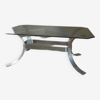 Designer table 70 glass and metal
