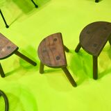 Set of 3 vintage tripod stools