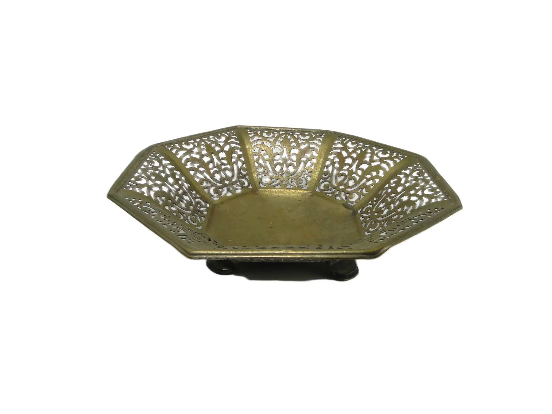 Bol décoratif Art Nouveau, laiton, Allemagne, années 1970