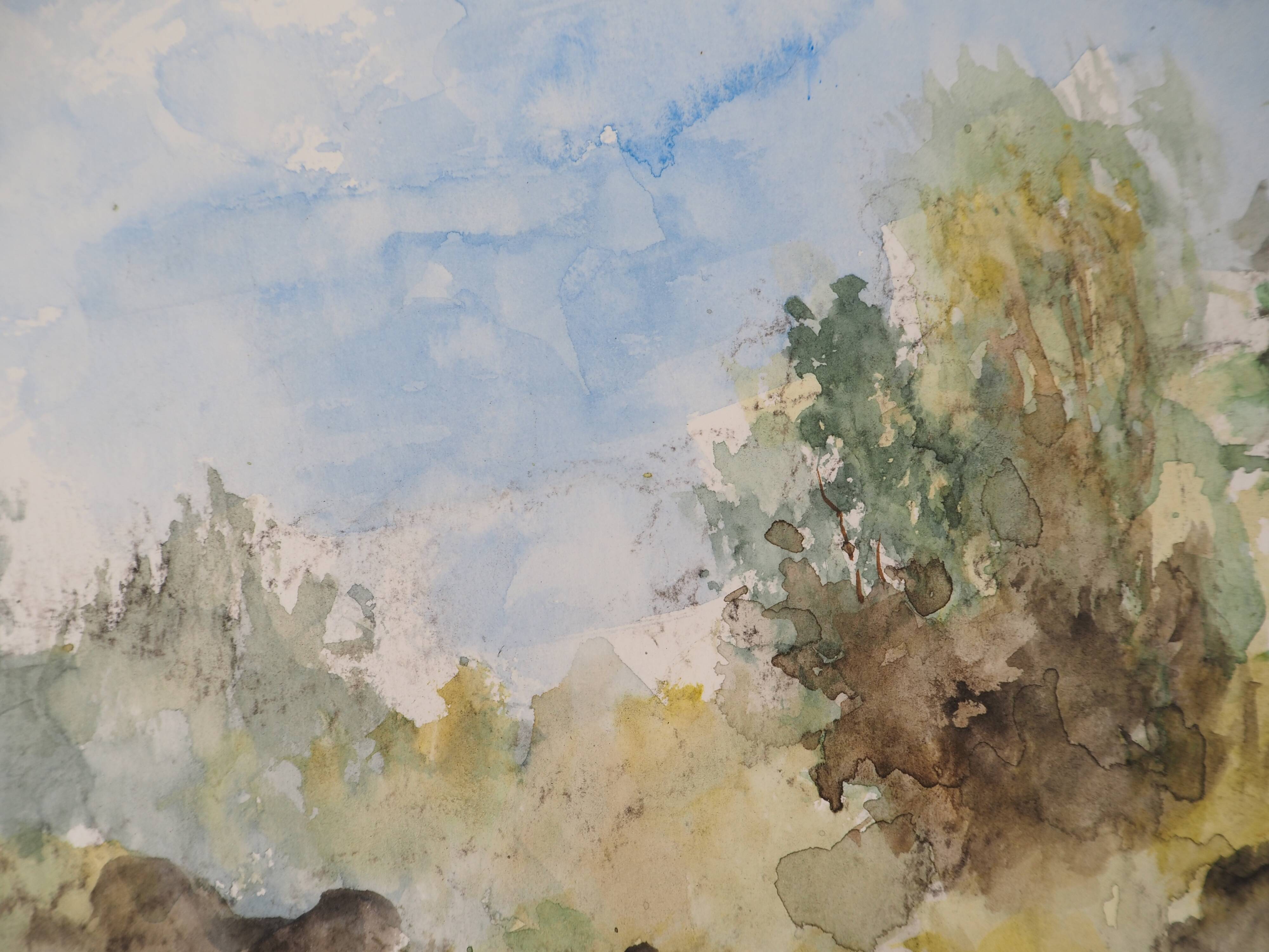 Gilbert Pastor: Spring Forest, original signed watercolor