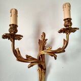 Pair of wall light 19th century Louis XV style ormolu 2 branches