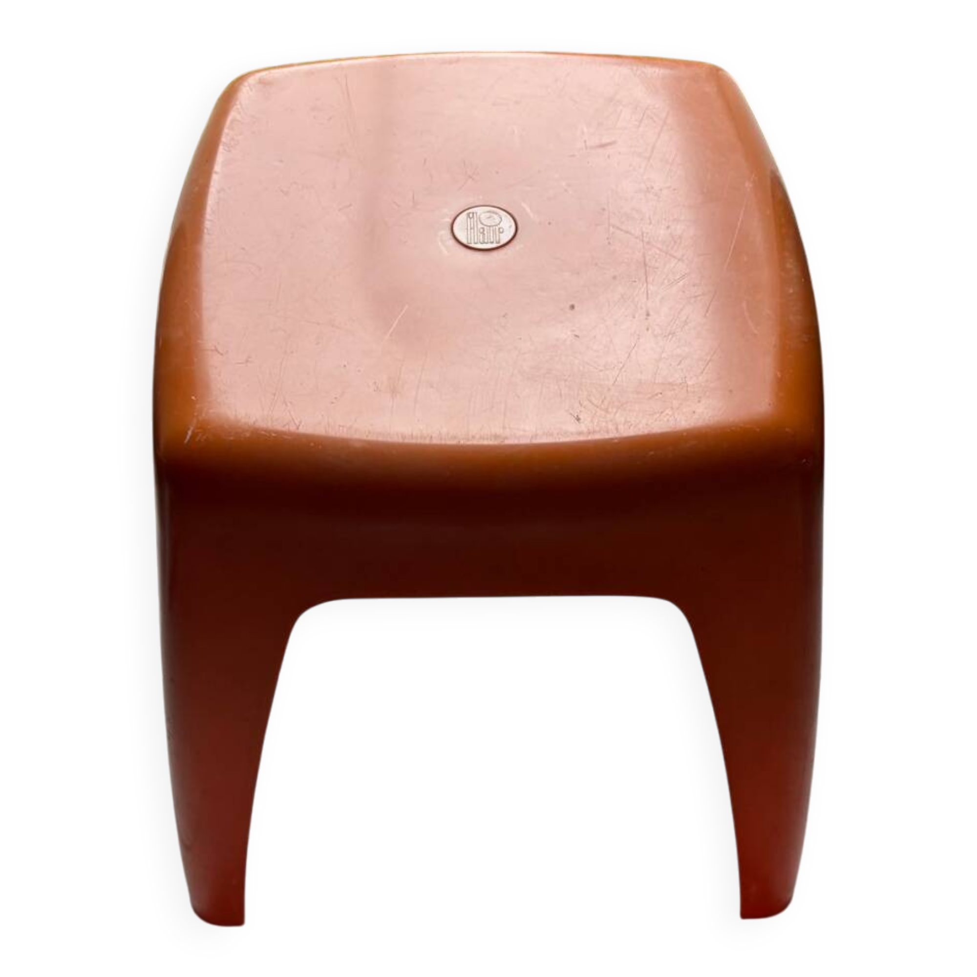 Vintage orange Flair stool from the 70s