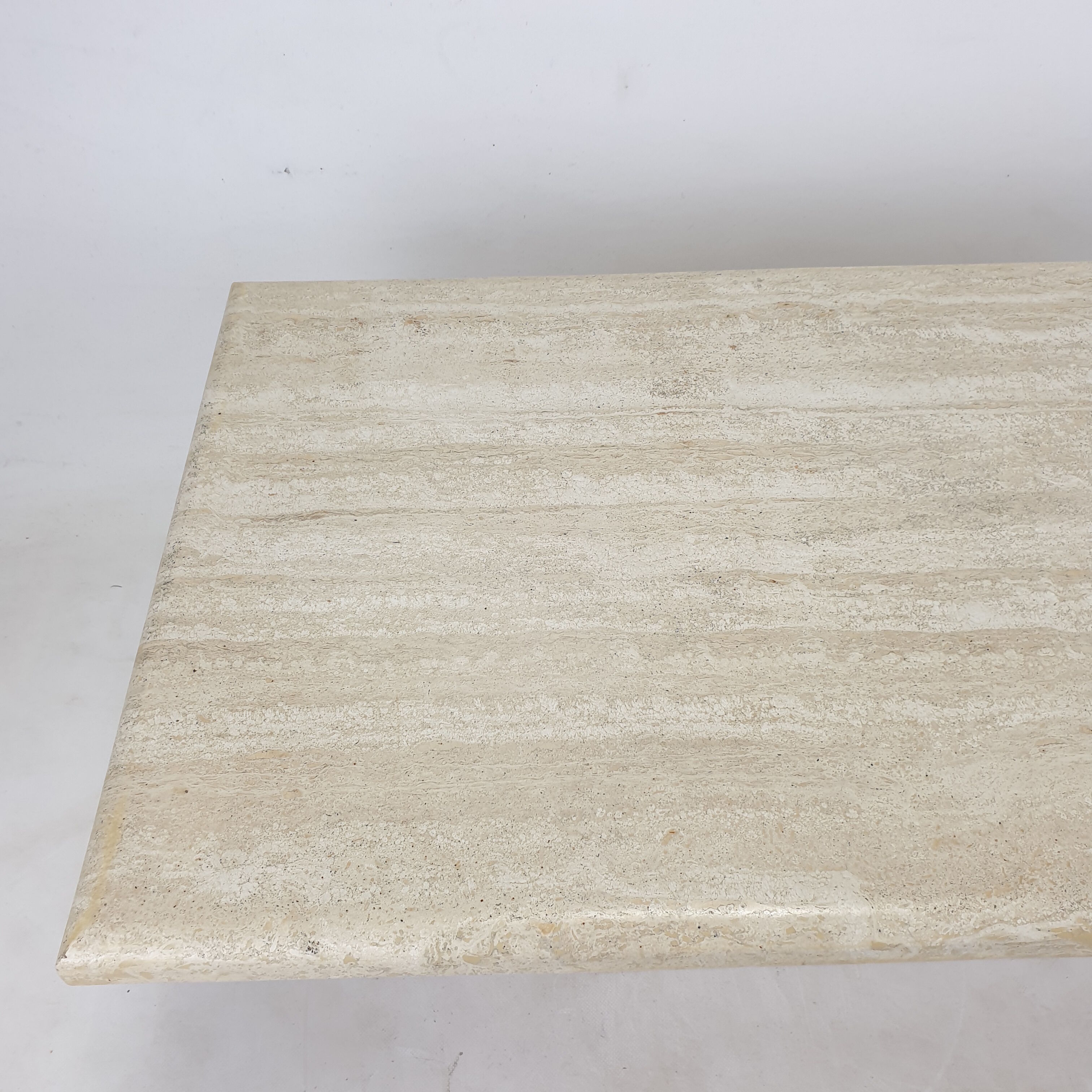 Italian travertine coffee table, 1980s
