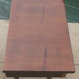 2 Bedside tables typical of the 50s in mahogany-colored varnished wood.