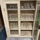 Cream patinated glass cabinet