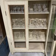 Cream patinated glass cabinet
