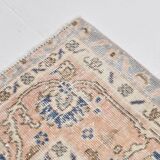 7x11 Soft Beige & Blue Wool Vintage Rug For Living Room, 210x324 Cm