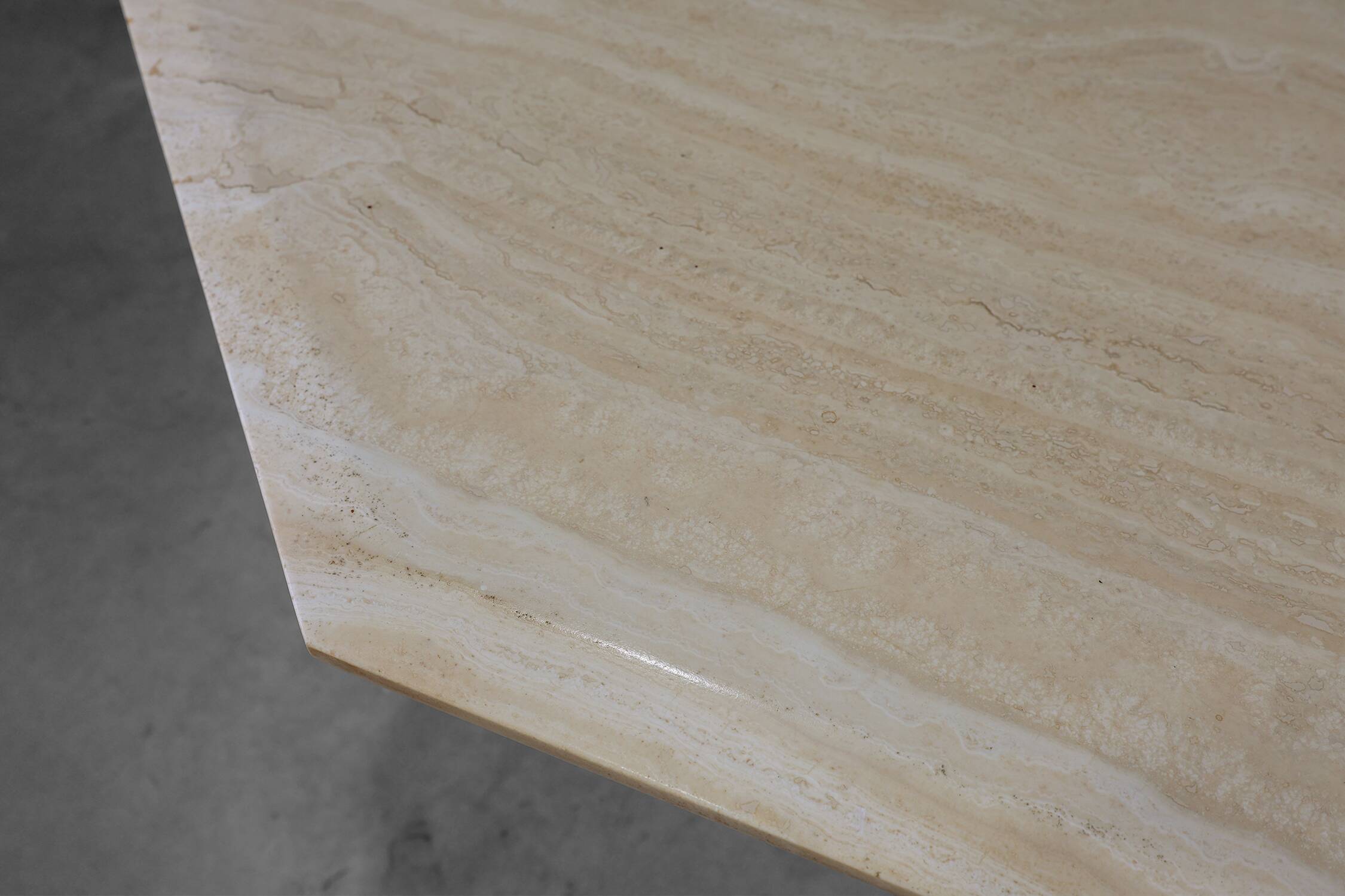 Mid-Century Italian octagonal Travertine Dining Table, 1980s