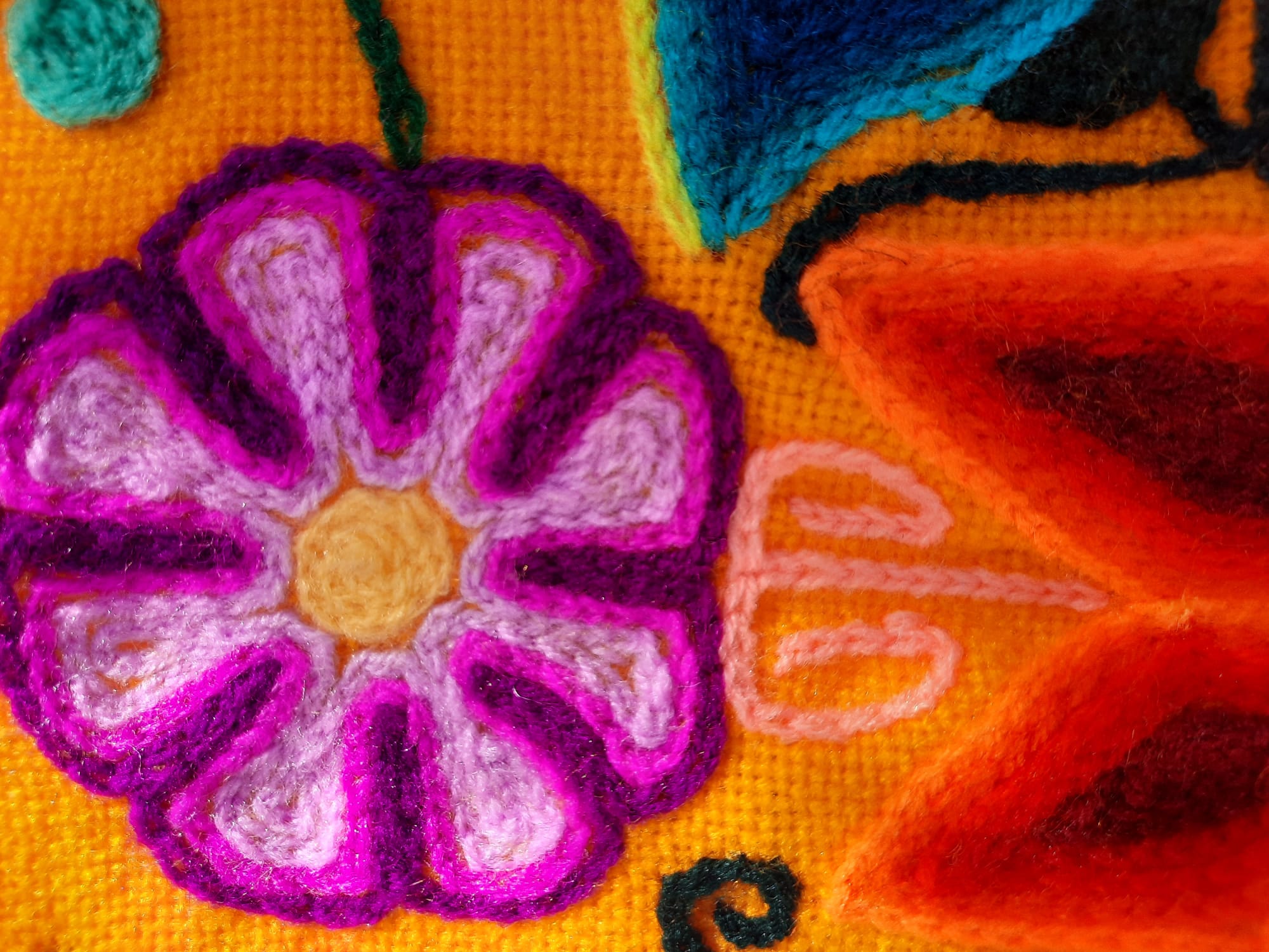 Yellow Peruvian cushion cover