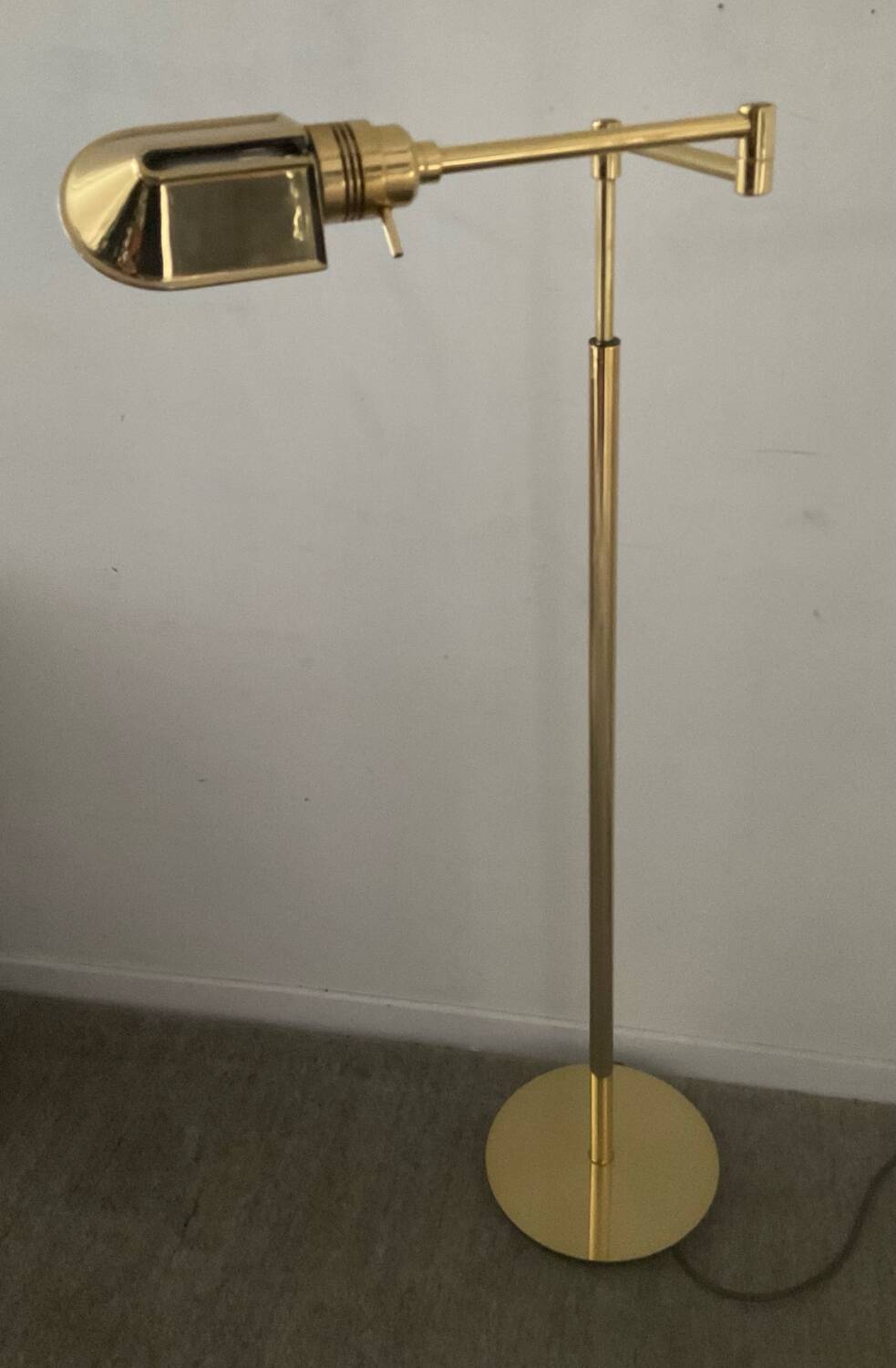 Brass reading floor lamp from the 1970s