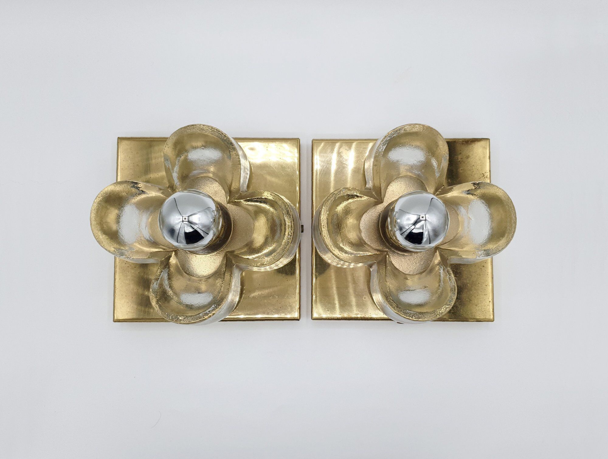Pair of vintage wall lamps by Sische Lighting, 70's