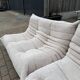 Original ligne roset togo set 3z, 2z + corner beige corduroy in new condition!!