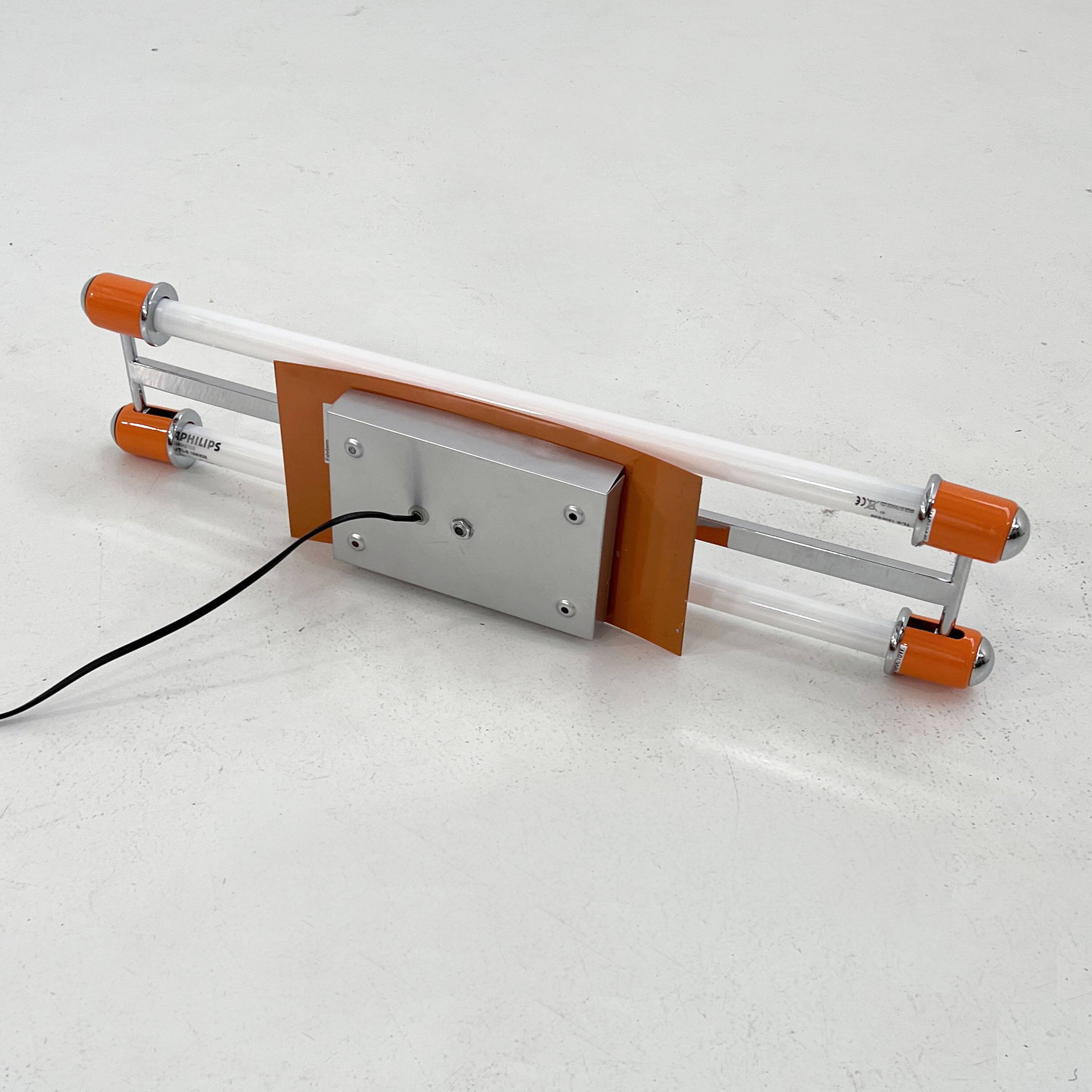 Neon Orange Wall Light, 1990