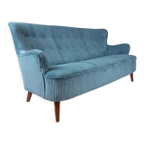Artifort sofa petrol blue ribcord by Theo Ruth