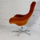 Space age chair, fiberglass, orange velvet, circa 1970s