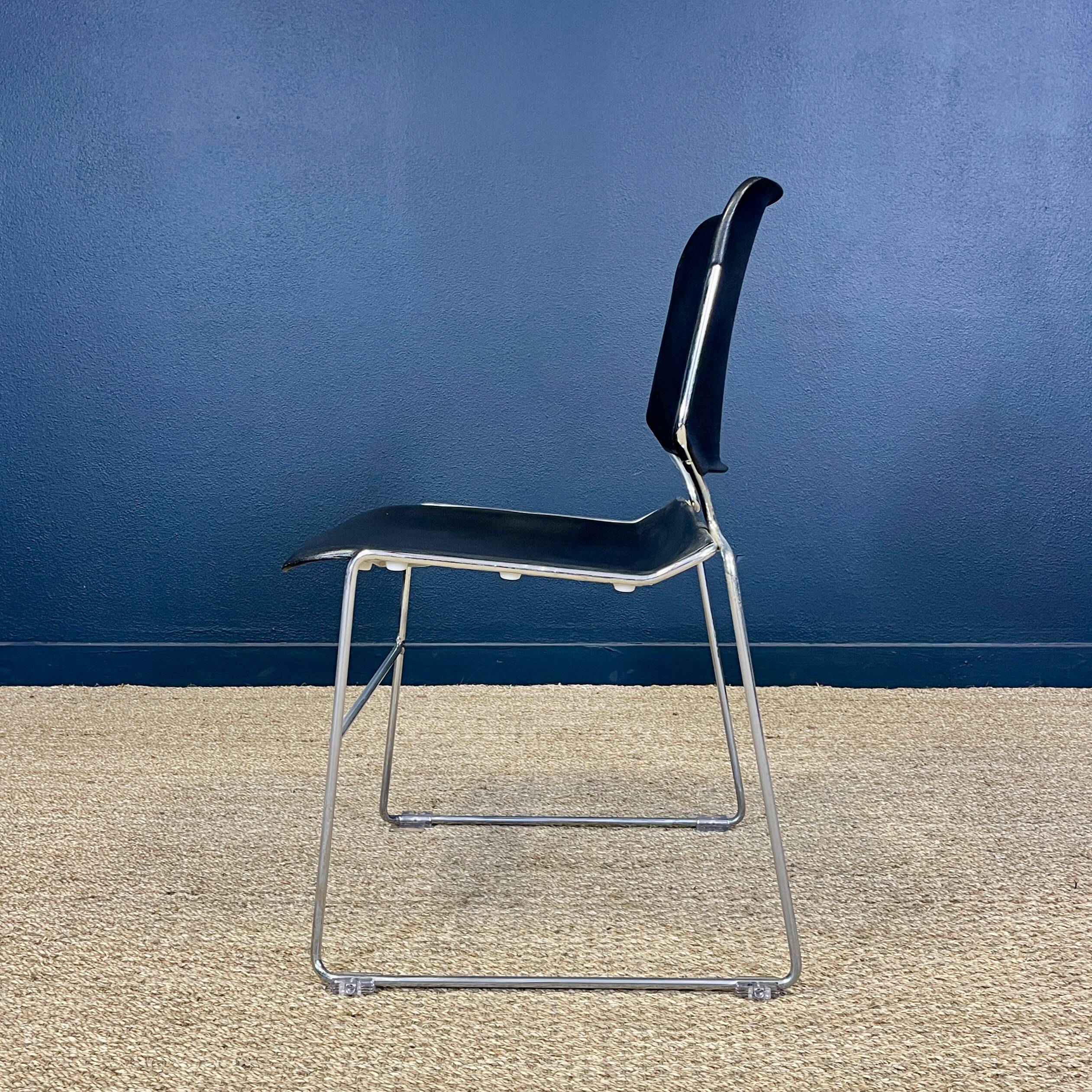 Lot de 39 chaises Matrix T.Tolleson pour Krueger noir et chrome années 70 USA
