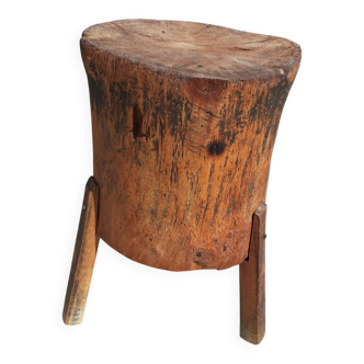 Old butcher's block table tripod.