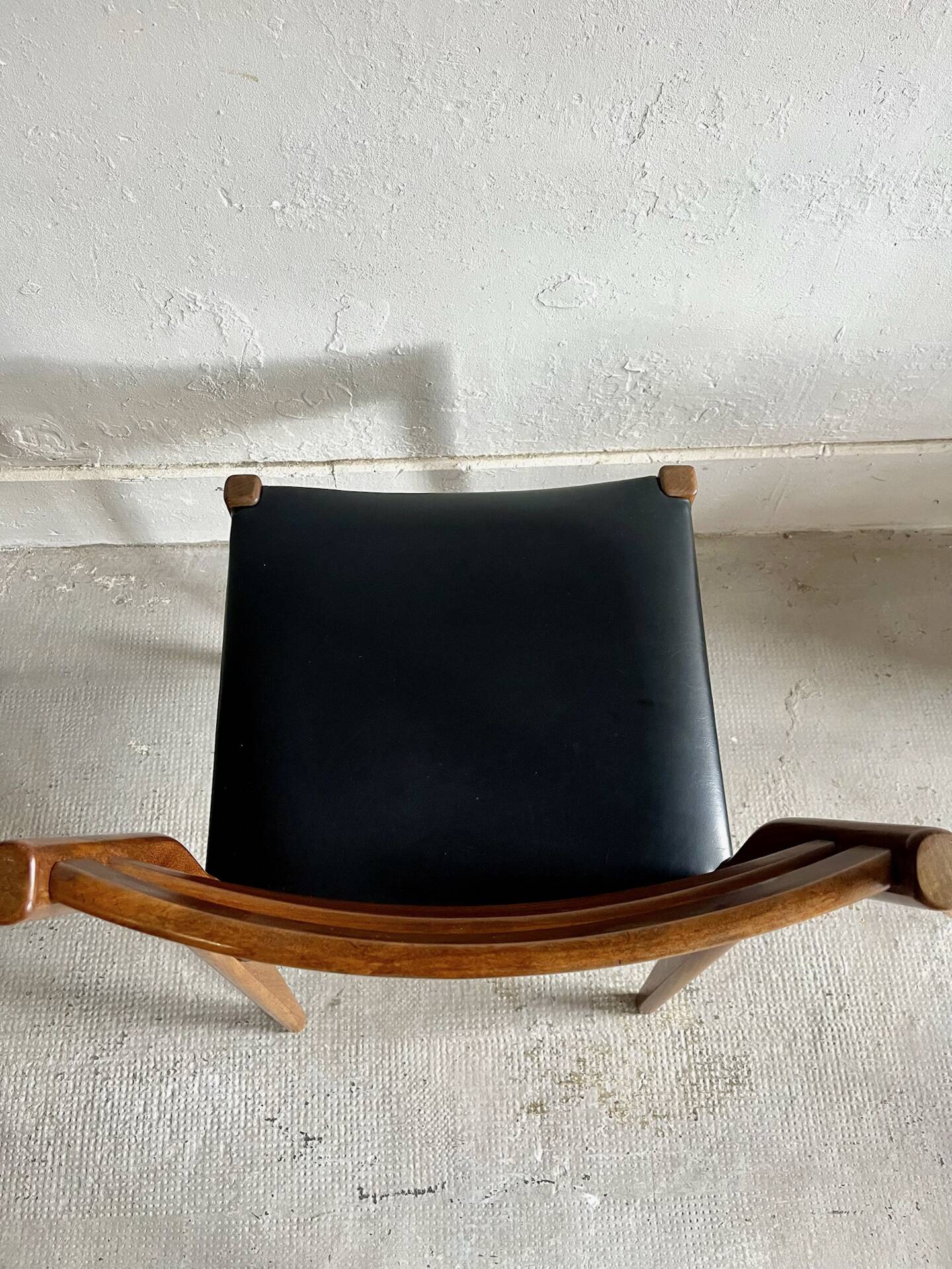 Scandinavian teak and faux leather chairs - set of 6