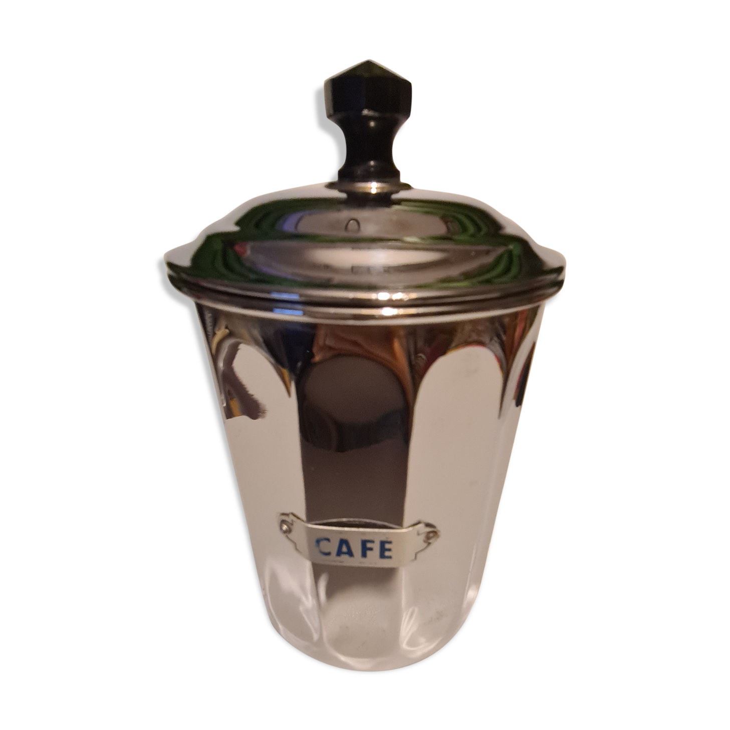 Coffee pot in chromed copper trademark