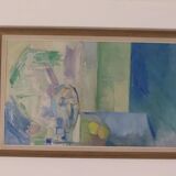 Original Swedish Oil on Canvas – “Still Life in Blue and Green”