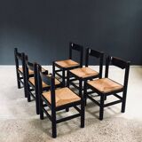 Mid-Century Modern Carimate Dining Chairs, Italy, 1970s, Set of 6