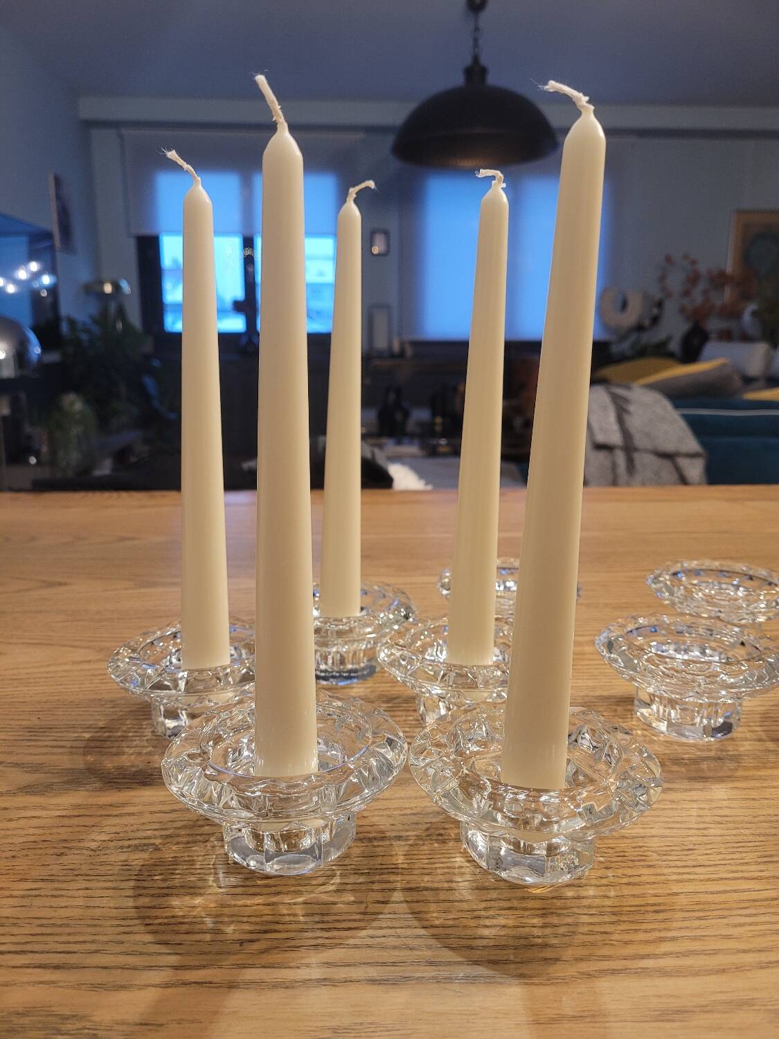 Set of 10 arc crystal candle holders