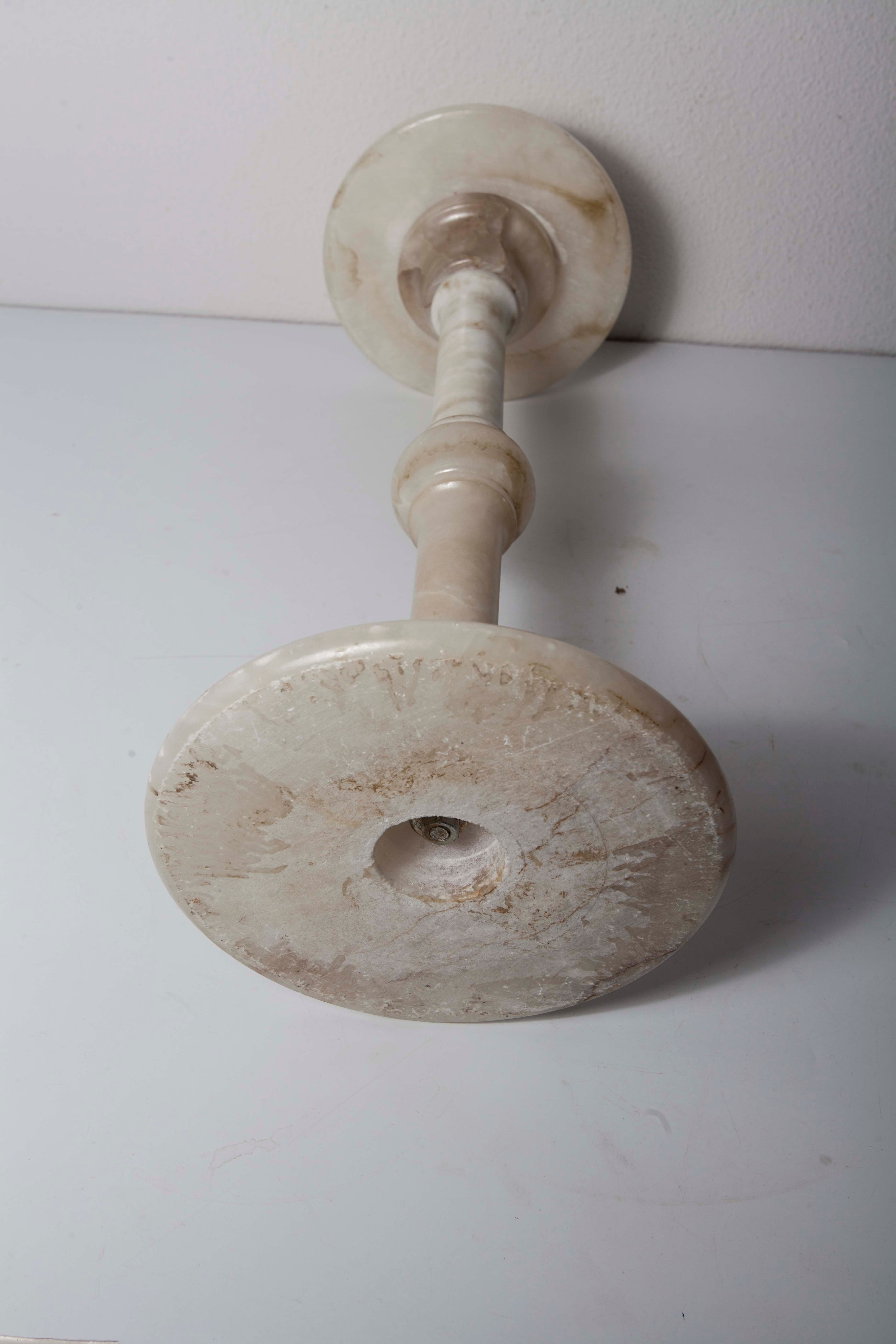 1930 white marble and chrome ashtray