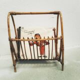 Vintage rattan magazines rack