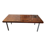 Coffee table from the 70s, chrome and rosewood