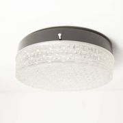 S+ Megal round ceiling light in black and opaque Swiss machined glass 90