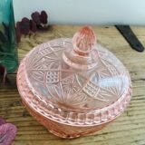 Pink glass candy box