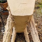 Pair of faux wood cement planters