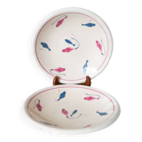 pair of round dishes Givors model Perce-neige 1950