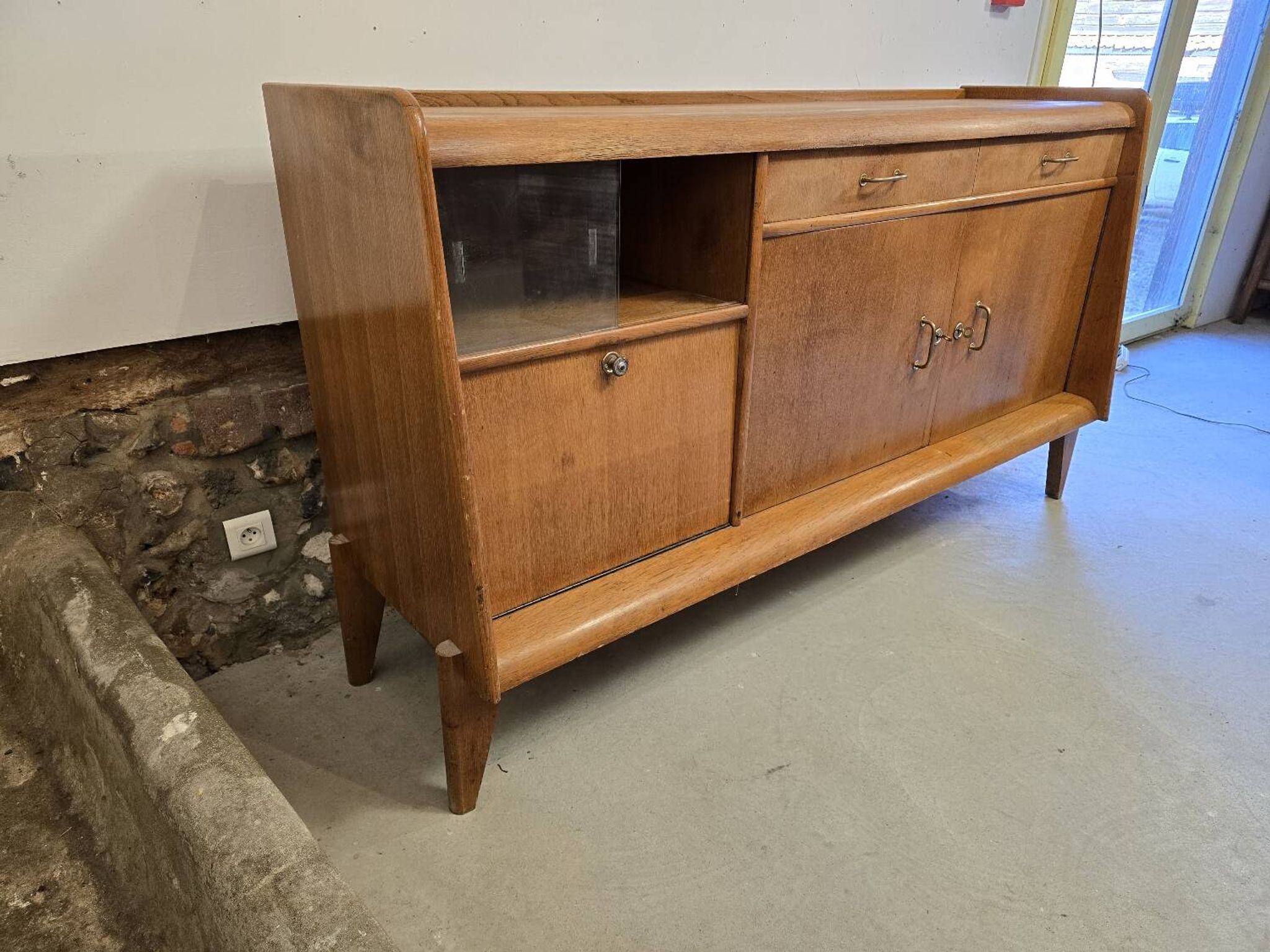 Enfilade 1950 avec vitrine
