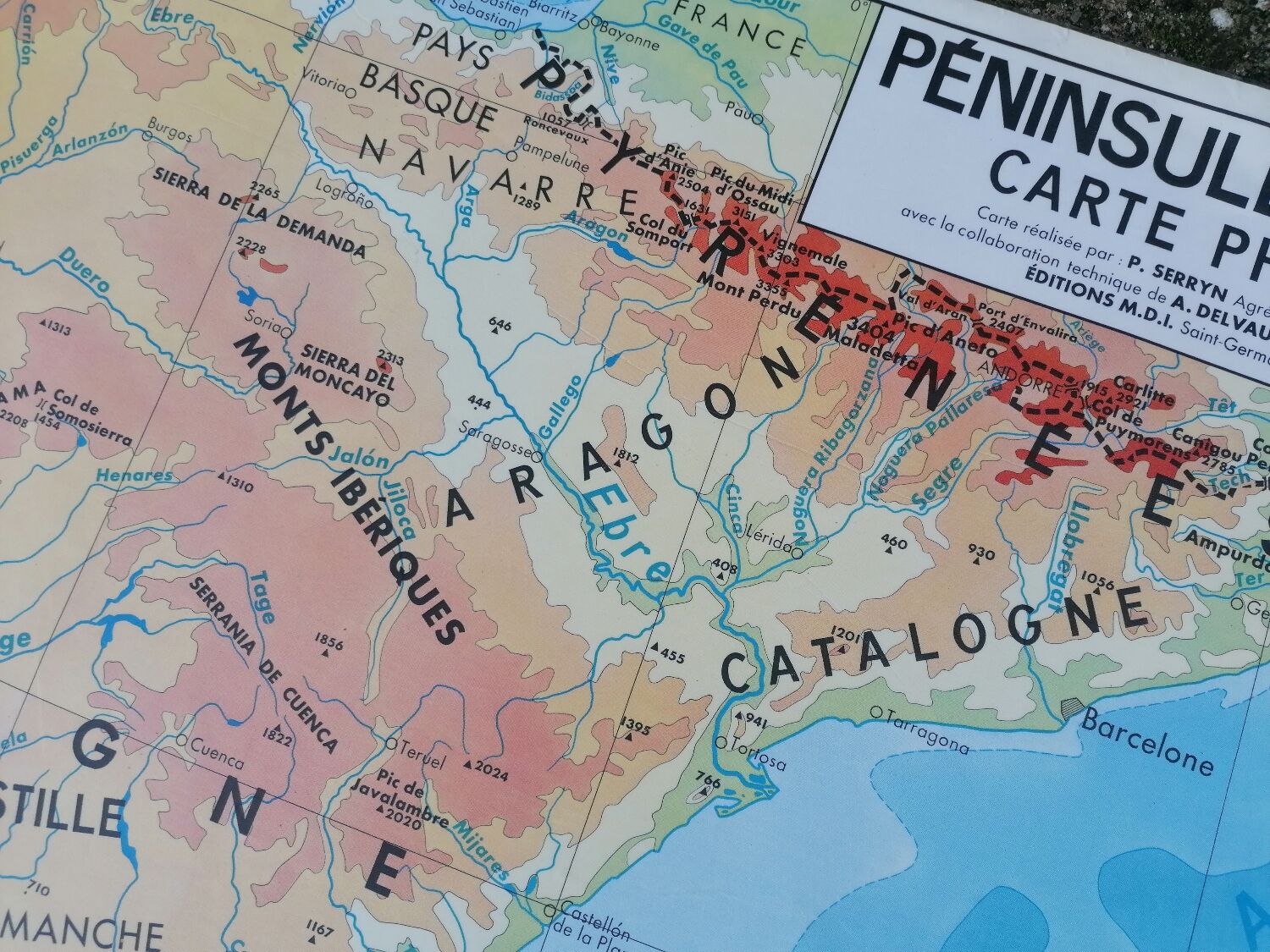 Ancienne carte MDI Espagne-Péninsule Ibérique