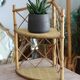 Rattan corner shelf