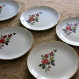6 dessert plates from Moulin des loups, "Carmen" model, in very good condition
