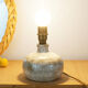 Lamp foot in glazed gray stoneware signed, 60s or 70s
