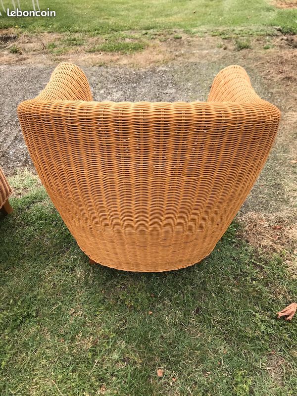 Pair of rattan chairs