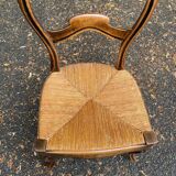 Louis Philippe solid wood and straw office chair