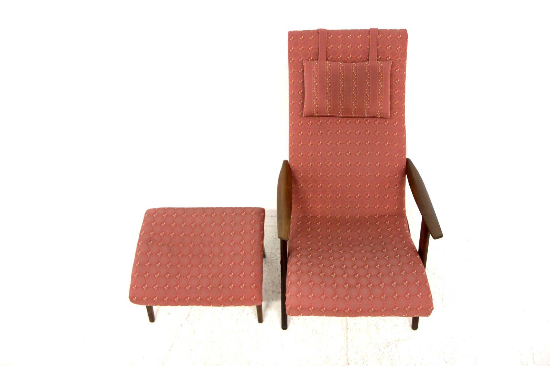 Scandinavian teak armchair & footrest, Sweden, 1960