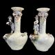 Paire de vases en barbotine