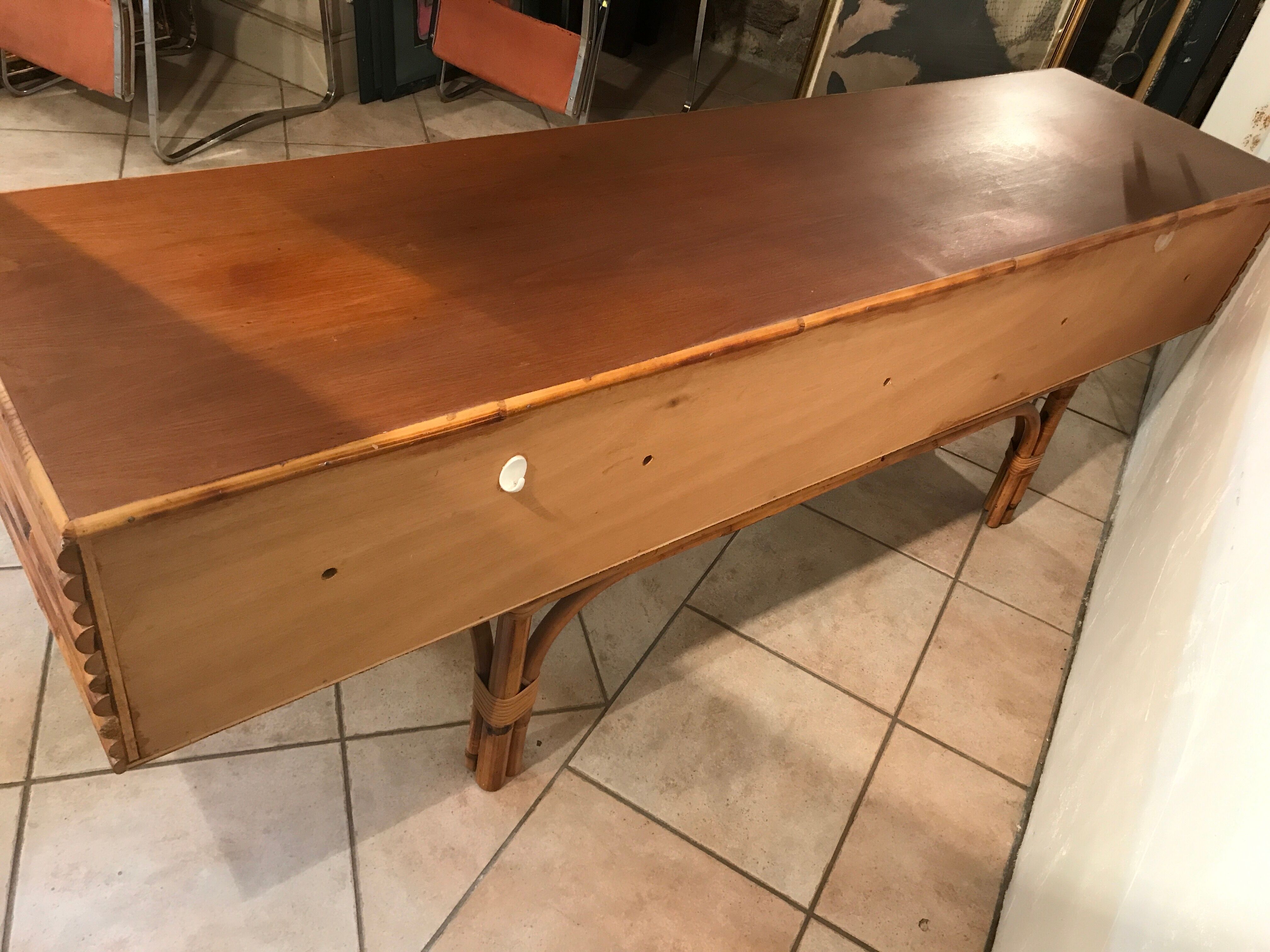 Vintage rattan sideboard circa 1960