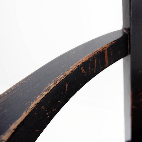 Chaise de paquebot en chêne teinté noir du 19e siècle
