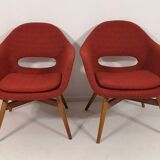 Set of 2 shell armchairs by Miroslav Navratil, 1960s