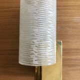 Metal and glass wall light