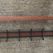Scandinavian cloakroom coat rack in teak and metal