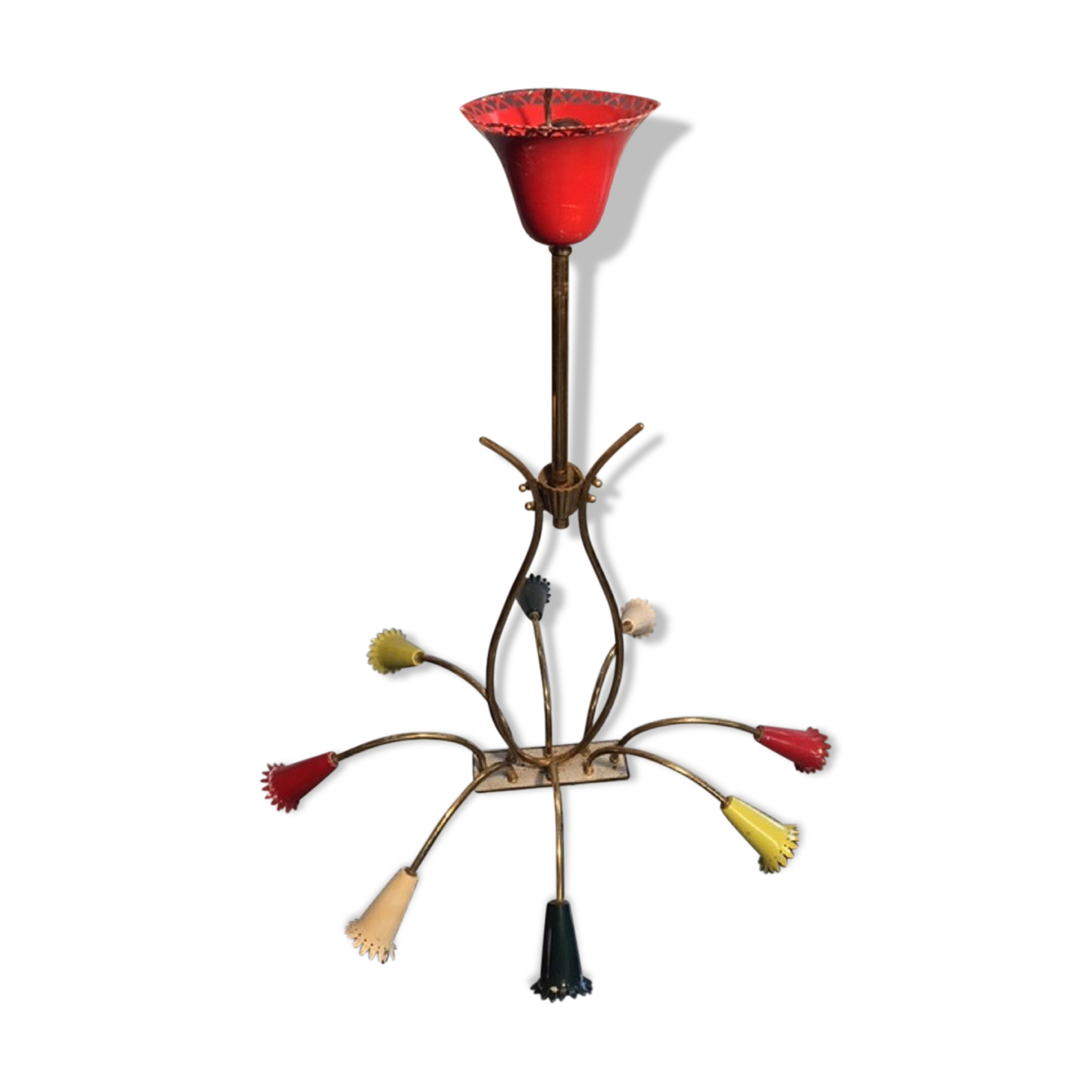 Italian brass chandelier 1950
